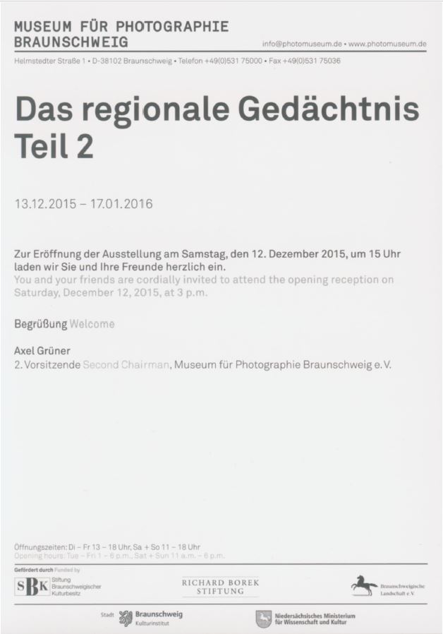 Einladung Regionales Gedächtnis Teil 2